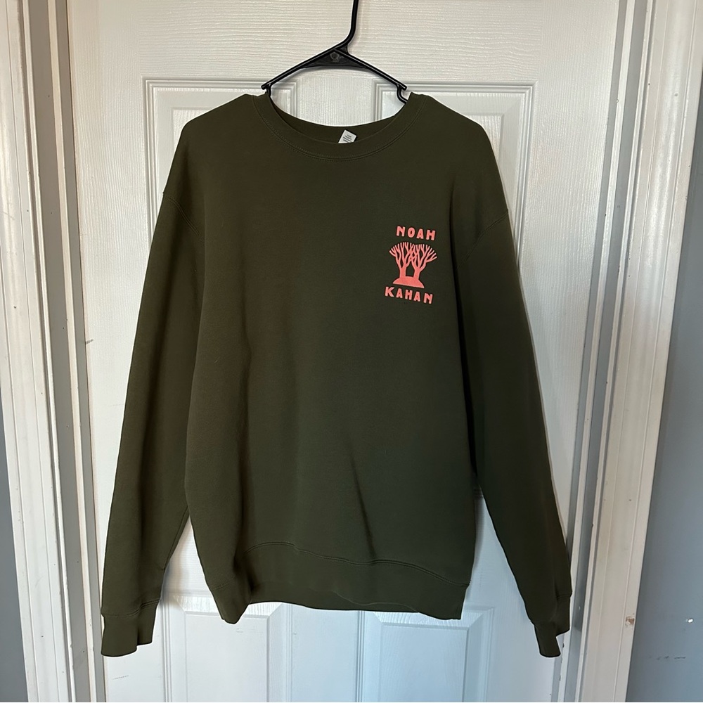 Noah Kahan Olive Green Graphic Tour Crewneck Sweatshirt